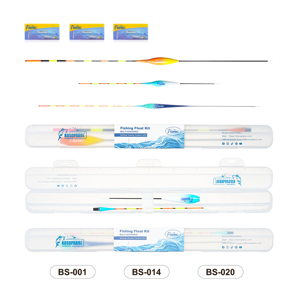 Kosopabul Multi-Scenes Moving Water Vertical Gravity Sensing LED Fishing Float Kit (Beginner Friendly Set)