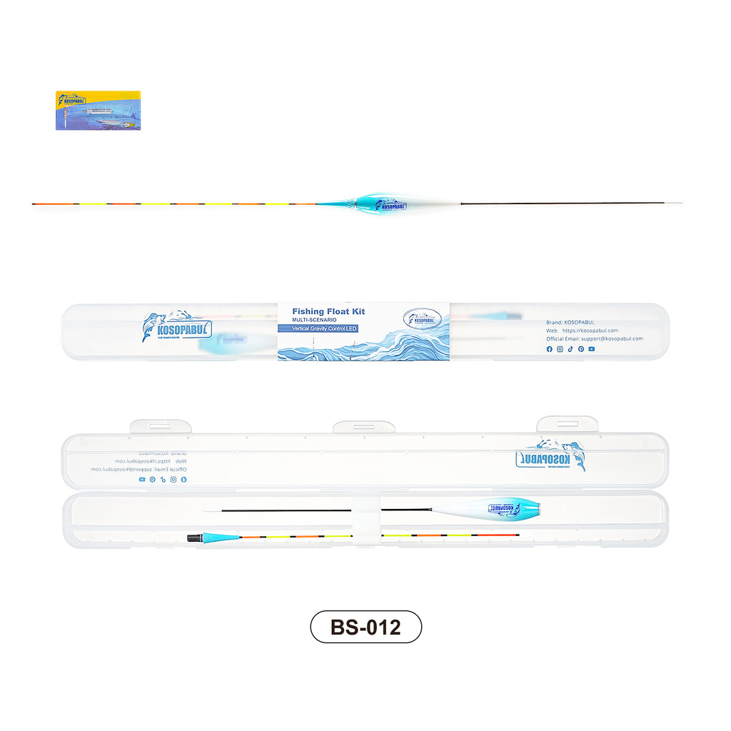 Kosopabul Shallow & Still Water(0.8-1.5 meters) Vertical Gravity Sensing LED Fishing Float Kit