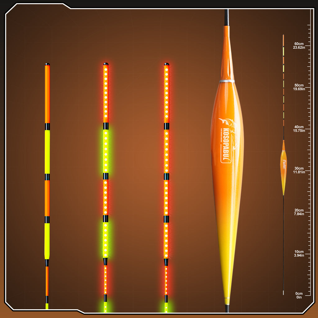 Kosopabul Deep Stillwater(3-6 meters) Vertical Gravity Sensing LED Fishing Float Kit