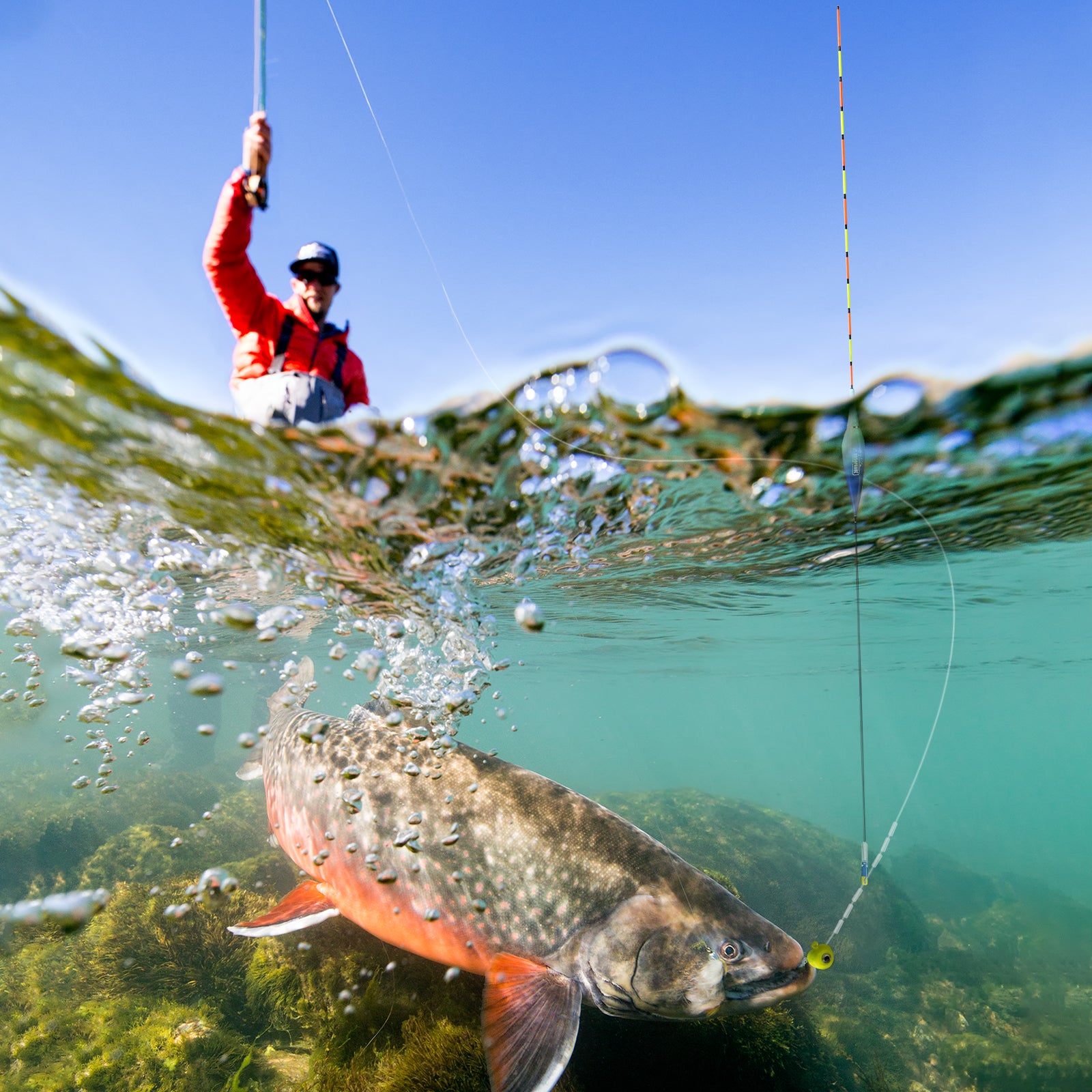 Kosopabul Shallow & Still Water(1-3 meters) Vertical Gravity Sensing LED Fishing Float Kit