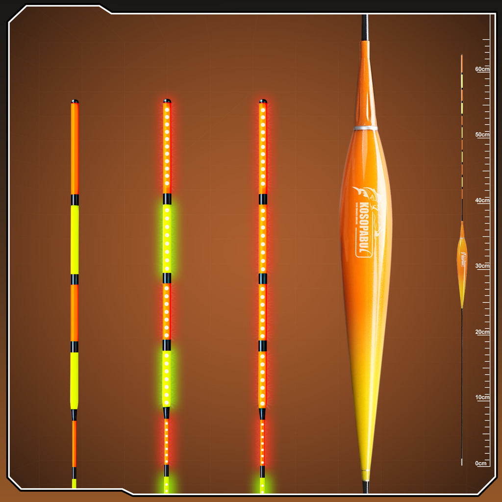 Kosopabul Deep Stillwater(3-6 meters) Vertical Gravity Sensing LED Fishing Float Kit