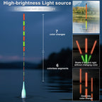Kosopabul Shallow & Still Water(1-3 meters) Vertical Gravity Sensing LED Fishing Float Kit