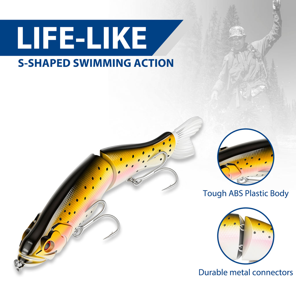 Kosopabul SwimShad Jointed Swimbait – Glide Bait for Bass, Pike & Muskie