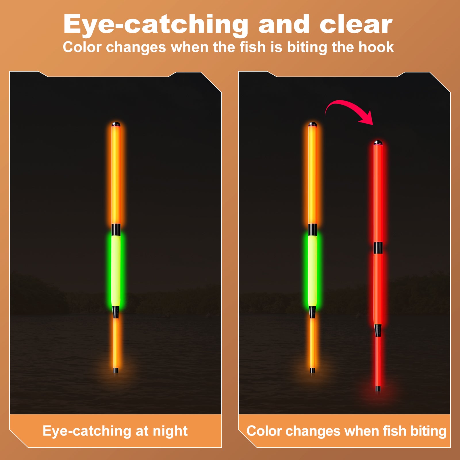 Kosopabul Deep Stillwater(5-12 meters) Vertical Gravity Sensing LED Fishing Float Kit