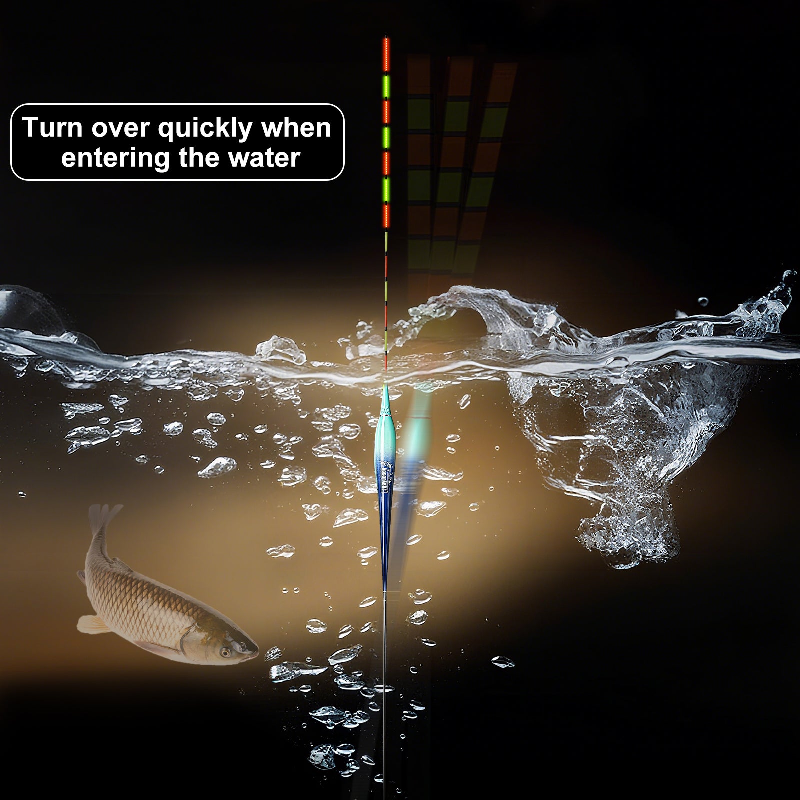 Kosopabul Shallow & Still Water(1-3 meters) Vertical Gravity Sensing LED Fishing Float Kit