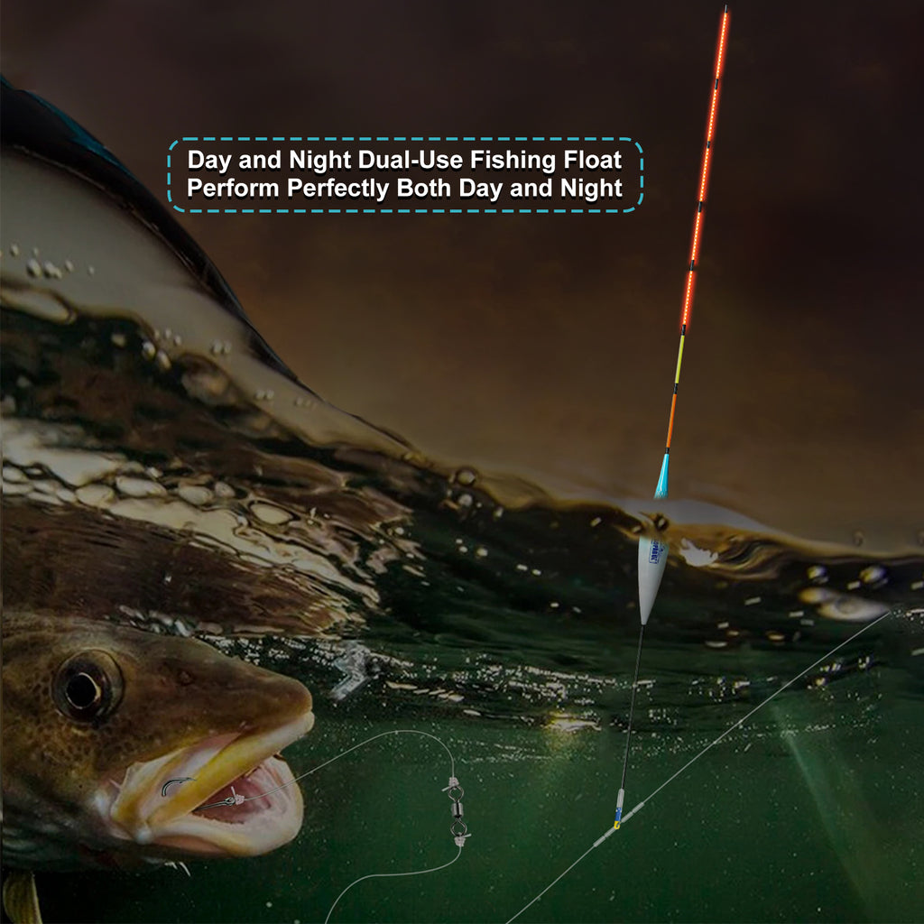 Kosopabul Shallow & Moving Water(0.8-1.5 meters) Vertical Gravity Sensing LED Fishing Float Kit