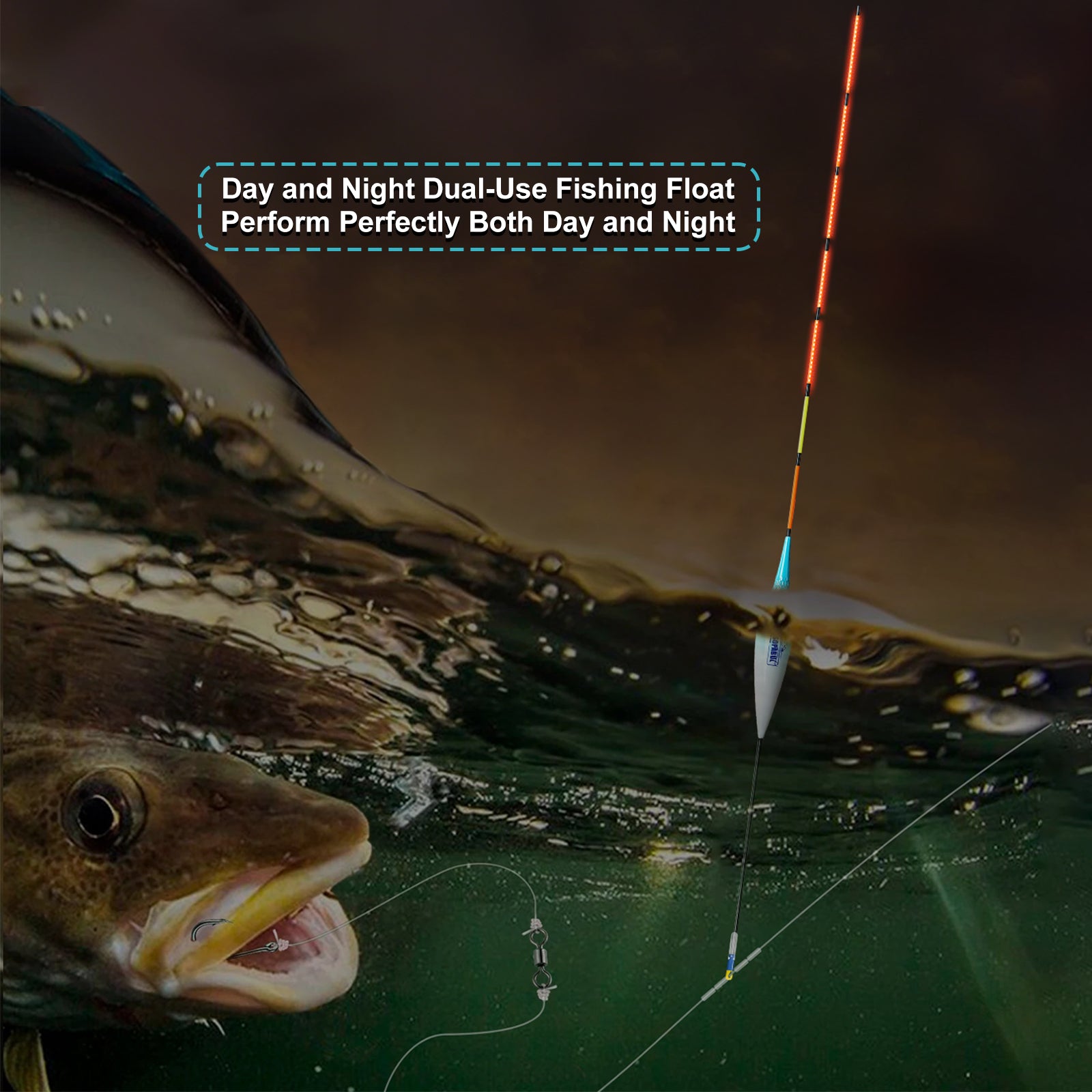 Kosopabul Shallow & Moving Water(0.8-1.5 meters) Vertical Gravity Sensing LED Fishing Float Kit