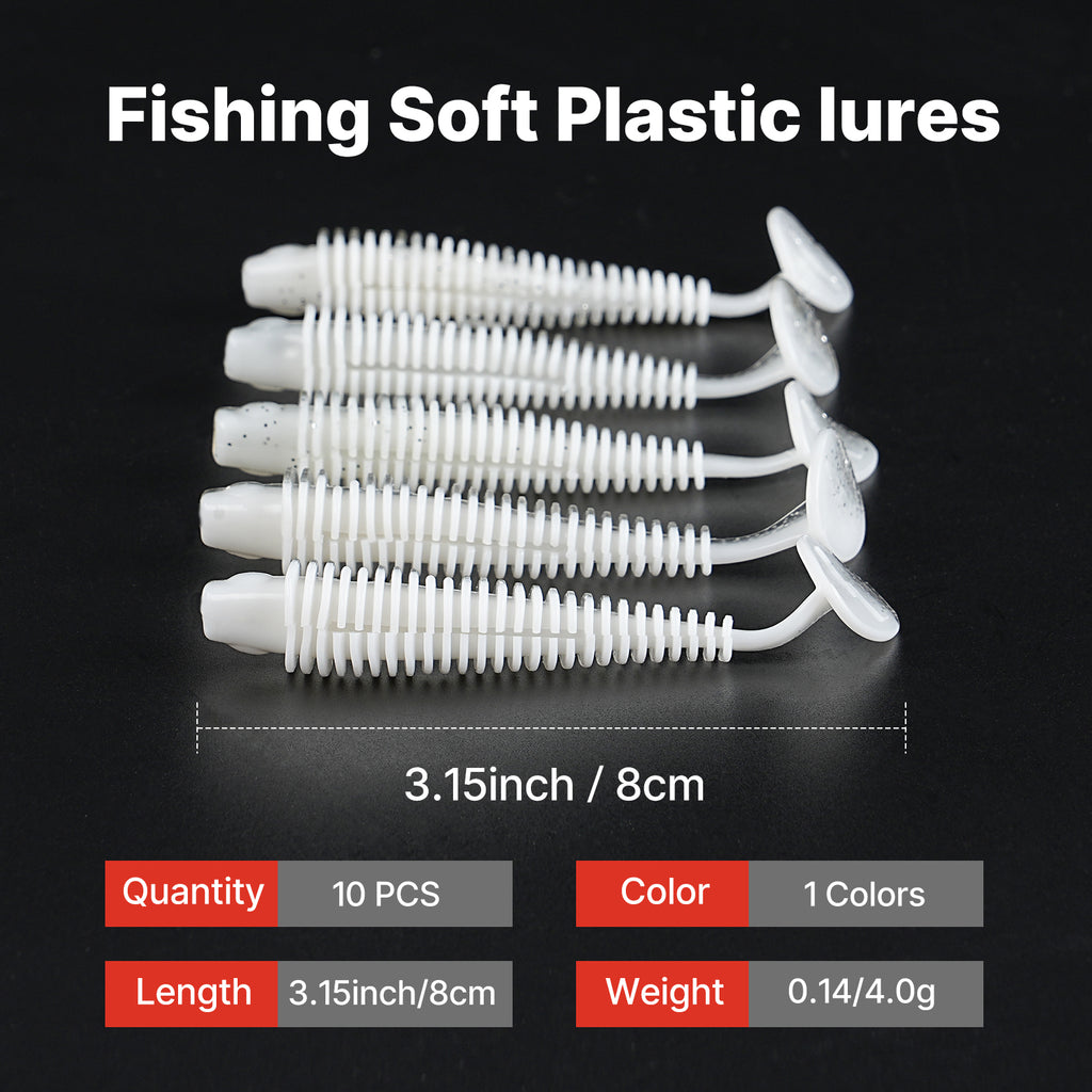 Kosopabul Paddle Tail Swimbaits – 10PCS Lifelike Soft Silicone Fishing Lures
