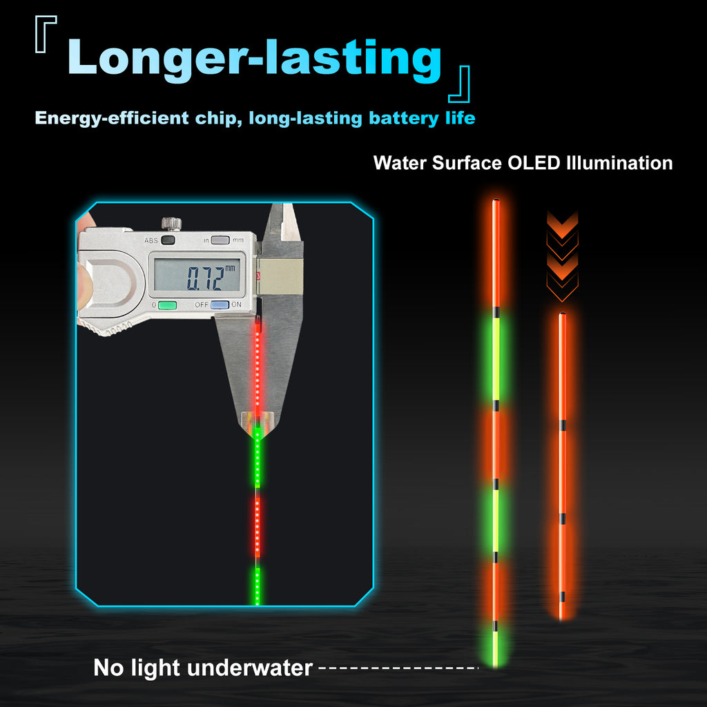 Kosopabul Shallow & Still Water(0.8-1.5 meters) Vertical Gravity Sensing LED Fishing Float Kit
