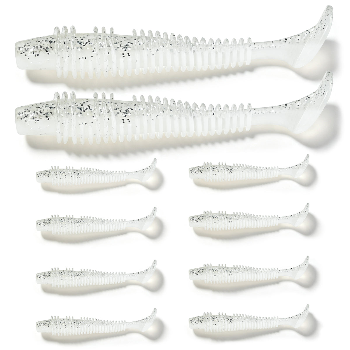 Kosopabul Paddle Tail Swimbaits – 10PCS Lifelike Soft Silicone Fishing Lures
