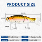 Kosopabul SwimShad Jointed Swimbait – Glide Bait for Bass, Pike & Muskie