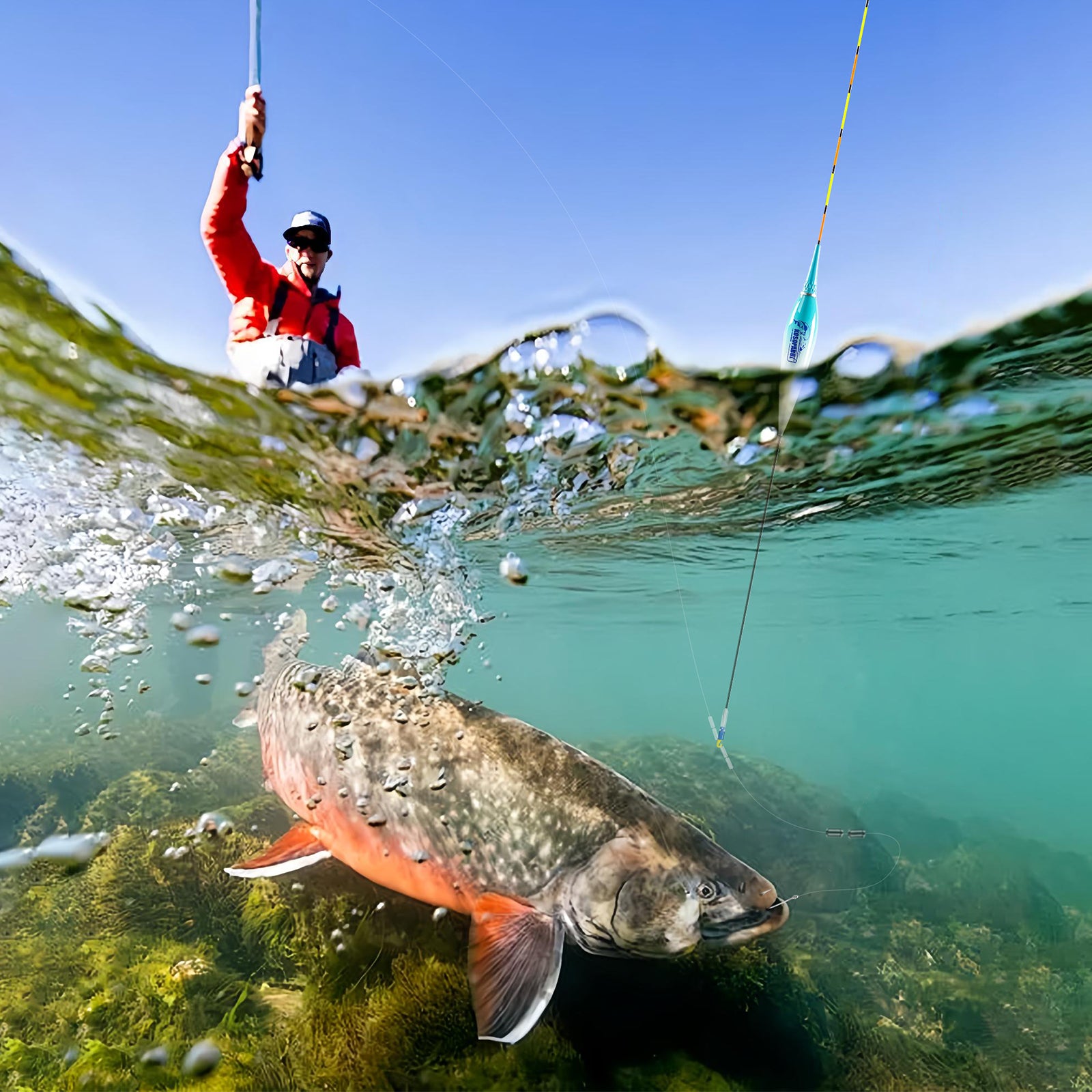 Kosopabul Shallow & Still Water(0.8-1.5 meters) Vertical Gravity Sensing LED Fishing Float Kit
