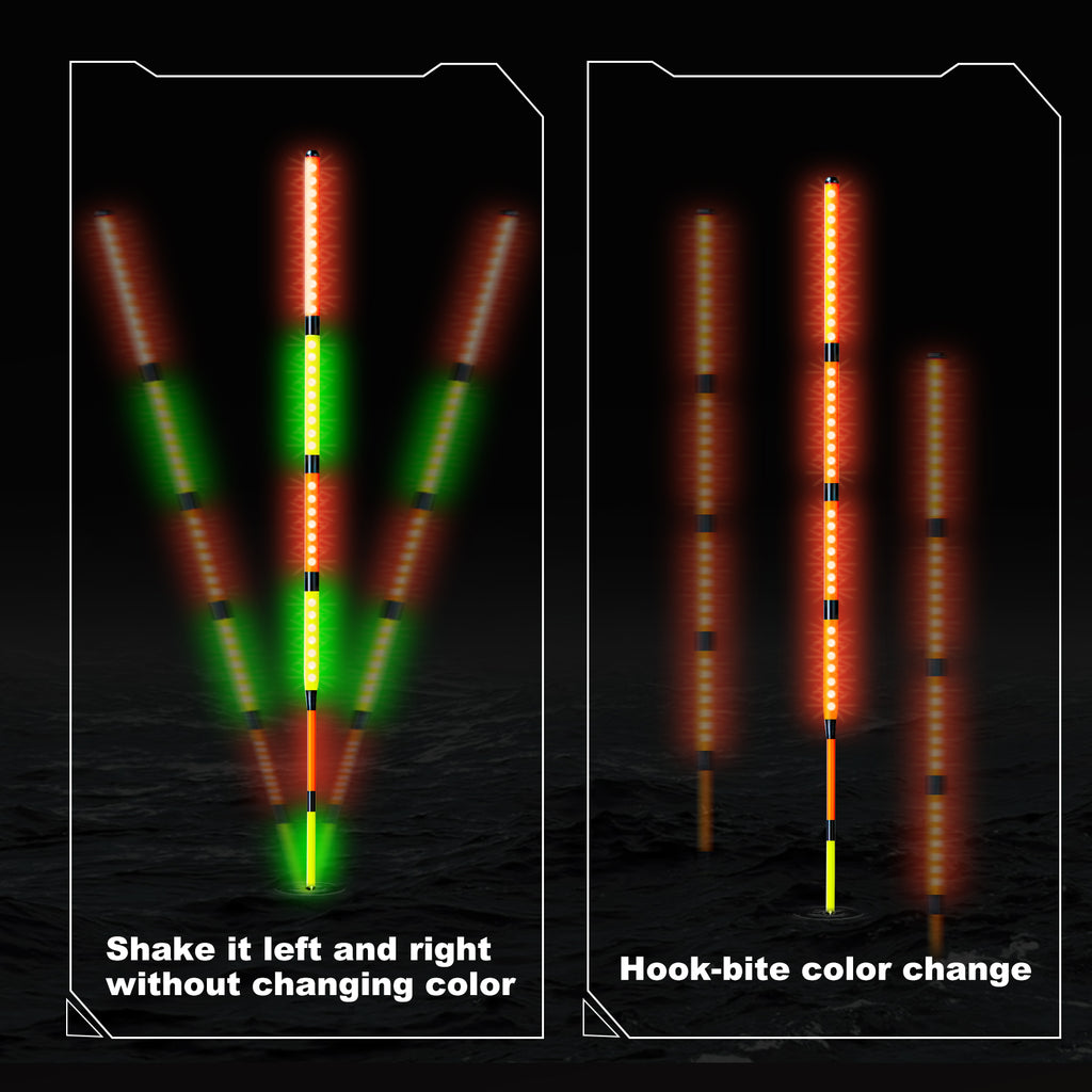 Kosopabul Deep Stillwater(3-6 meters) Vertical Gravity Sensing LED Fishing Float Kit