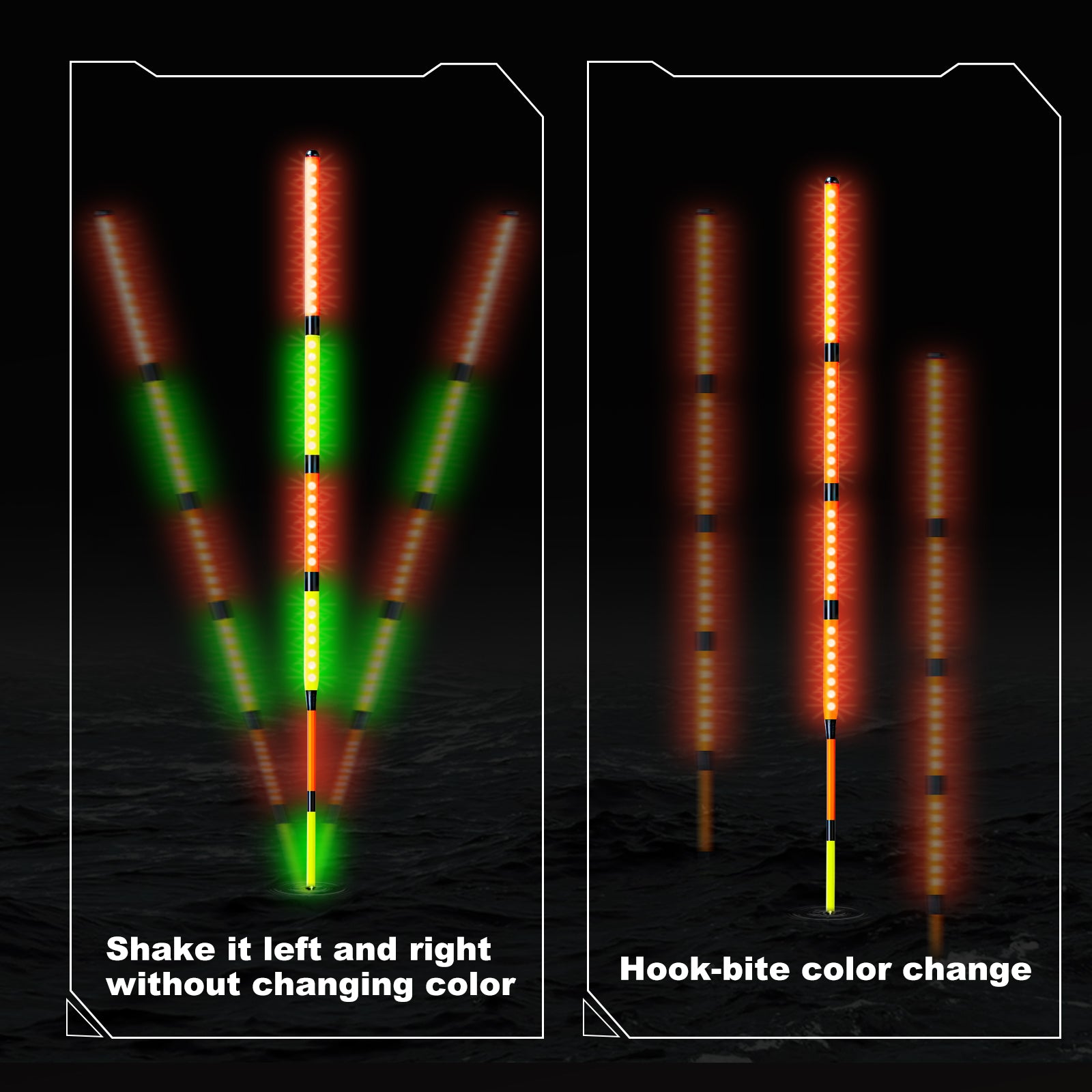 Kosopabul Deep Stillwater(3-6 meters) Vertical Gravity Sensing LED Fishing Float Kit
