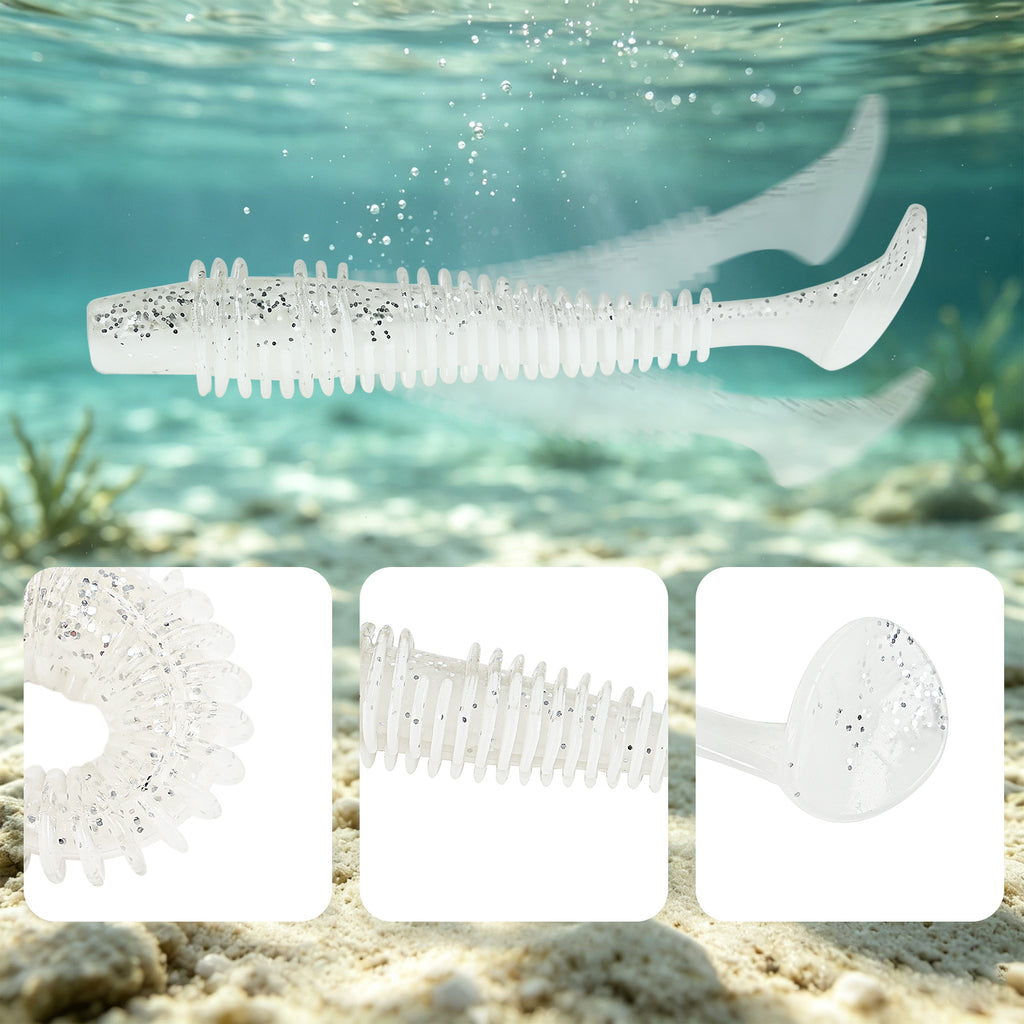 Kosopabul Paddle Tail Swimbaits – 10PCS Lifelike Soft Silicone Fishing Lures