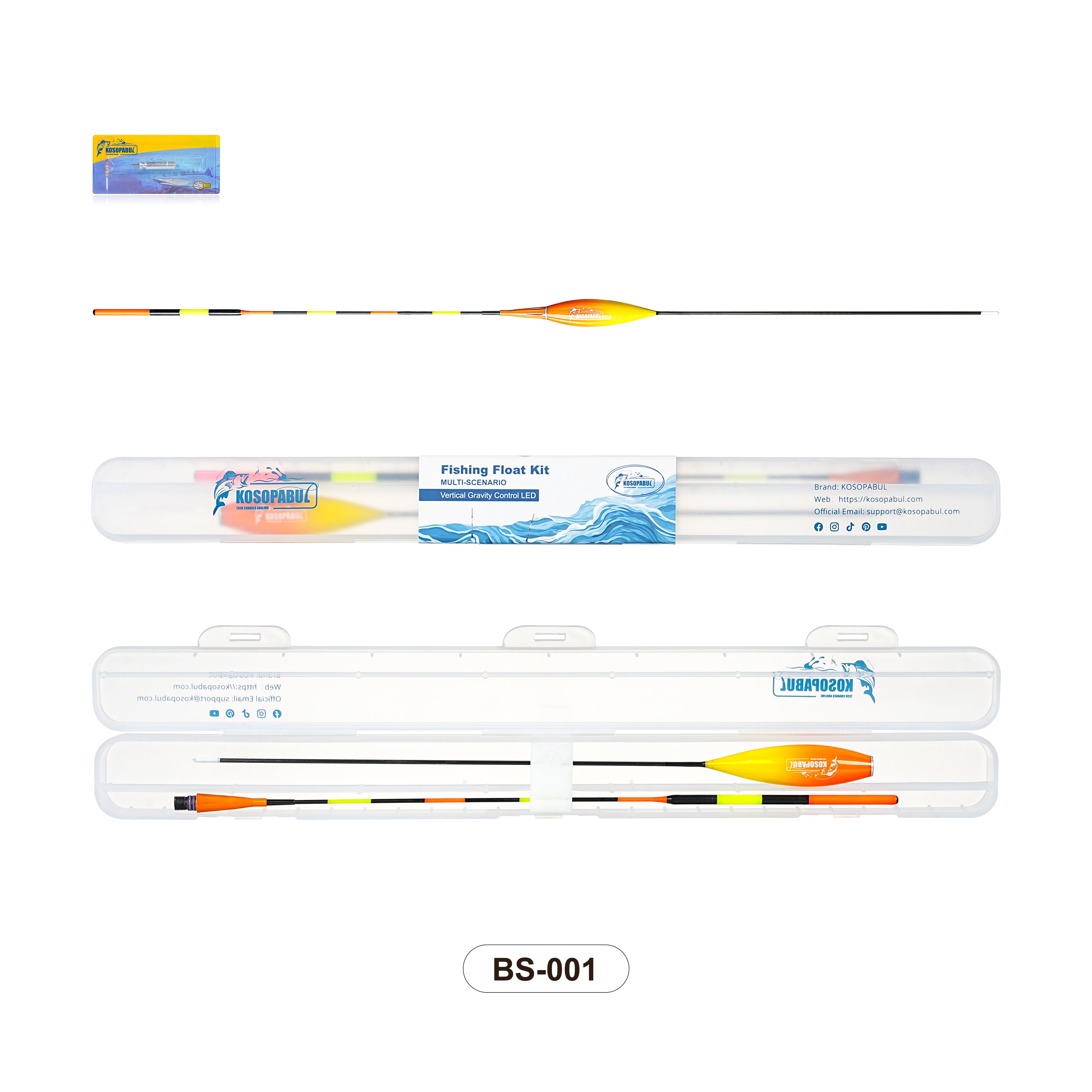 Kosopabul Multi-Scenes Moving Water Vertical Gravity Sensing LED Fishing Float Kit (Beginner Friendly Set)