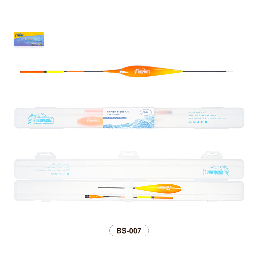 Kosopabul Deep Stillwater(5-12 meters) Vertical Gravity Sensing LED Fishing Float Kit
