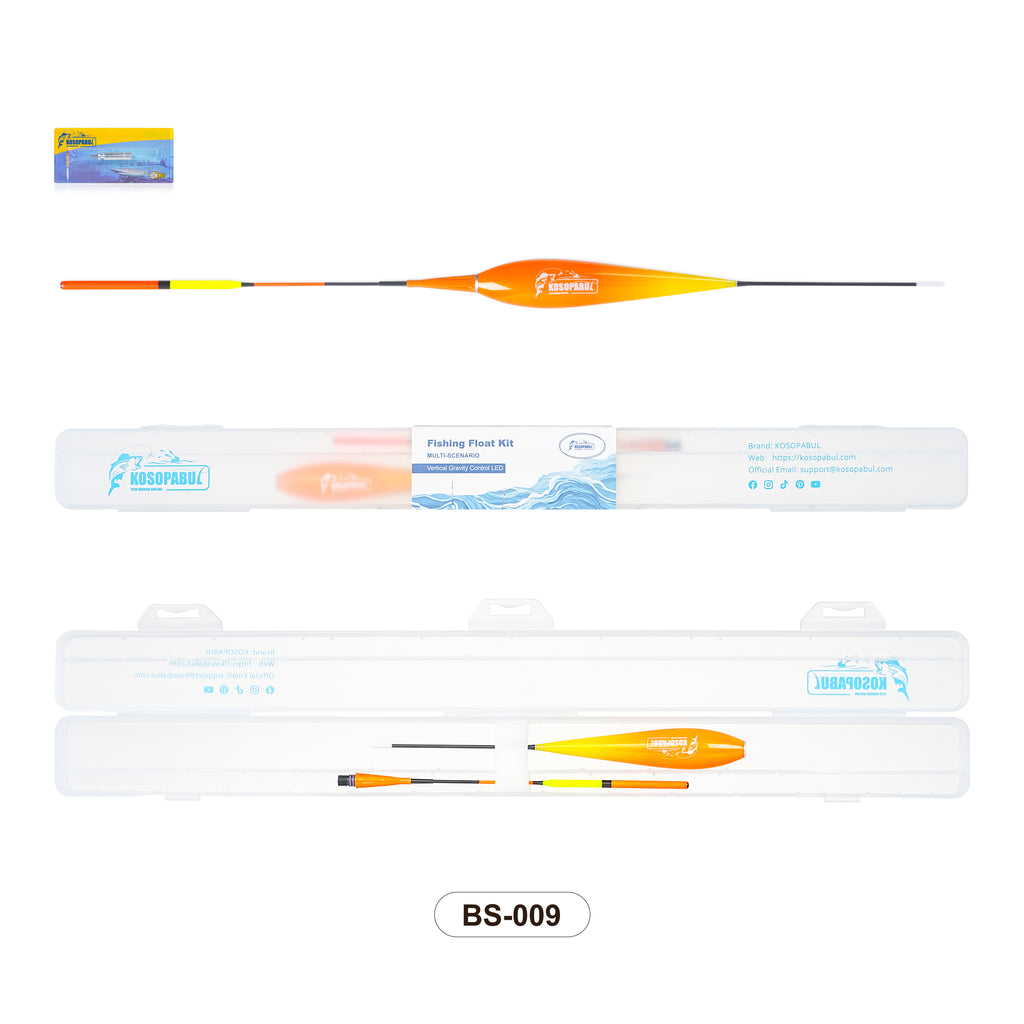 Kosopabul Deep Stillwater(5-12 meters) Vertical Gravity Sensing LED Fishing Float Kit