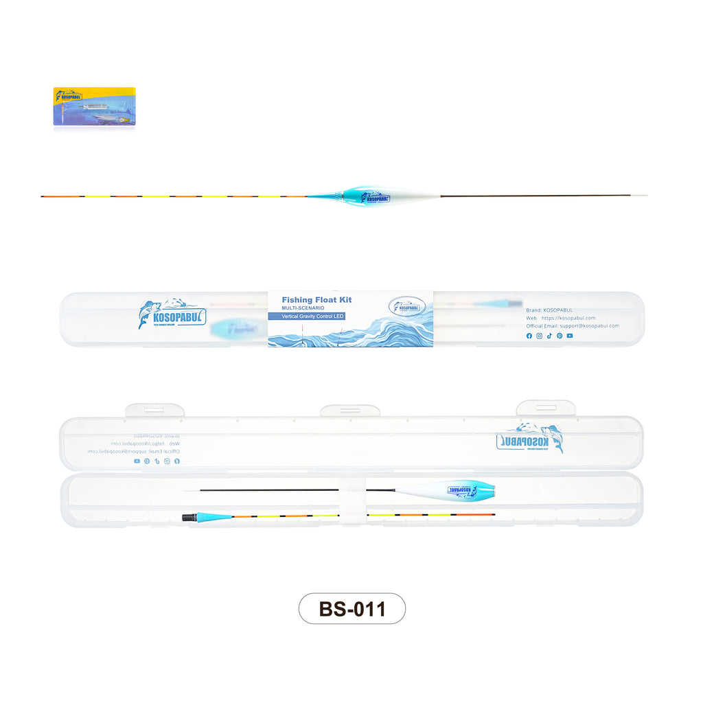 Kosopabul Multi-Scenes Stillwater Vertical Gravity Sensing LED Fishing Float Kit (Beginner Friendly Set)
