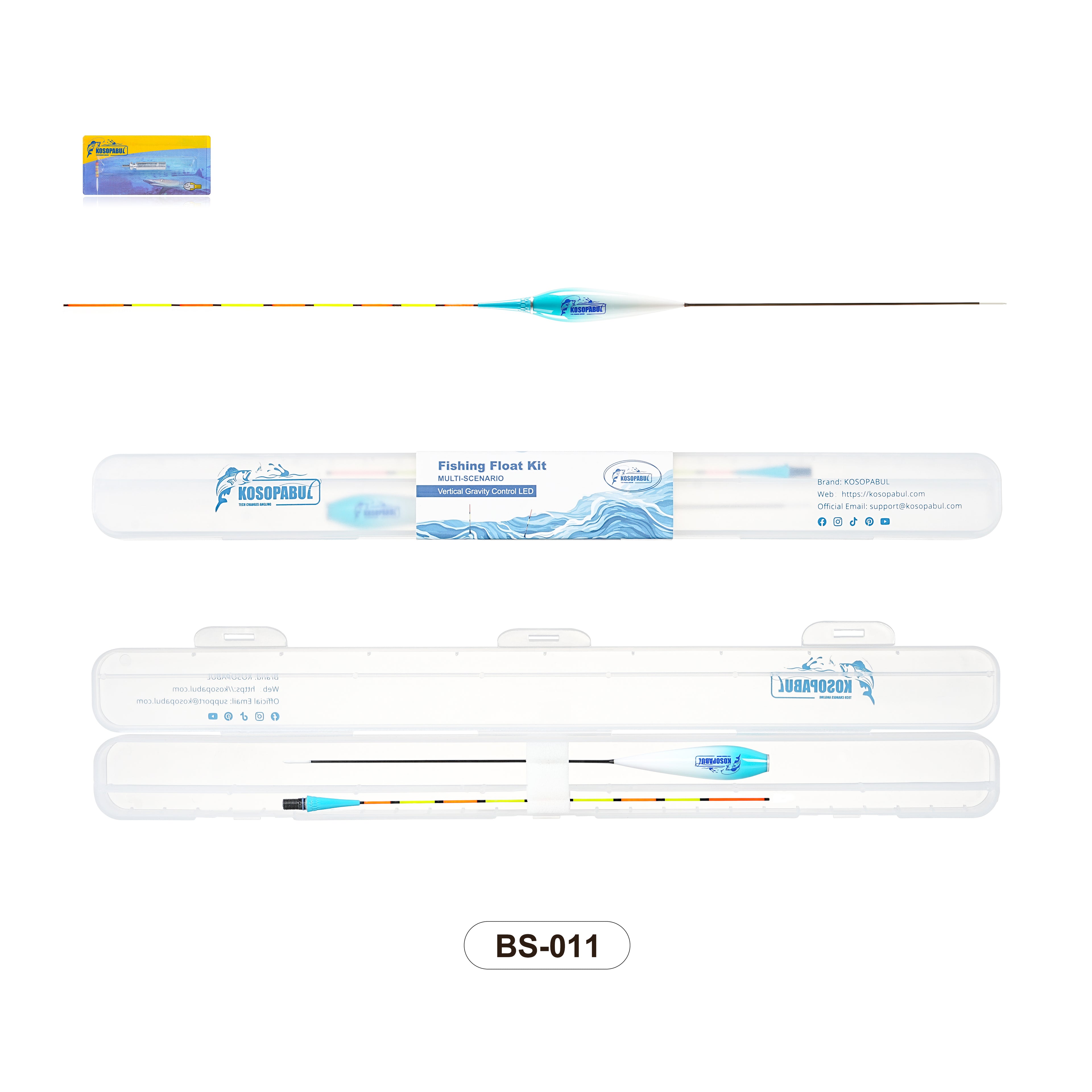 Kosopabul Multi-Scenes Stillwater Vertical Gravity Sensing LED Fishing Float Kit (Beginner Friendly Set)
