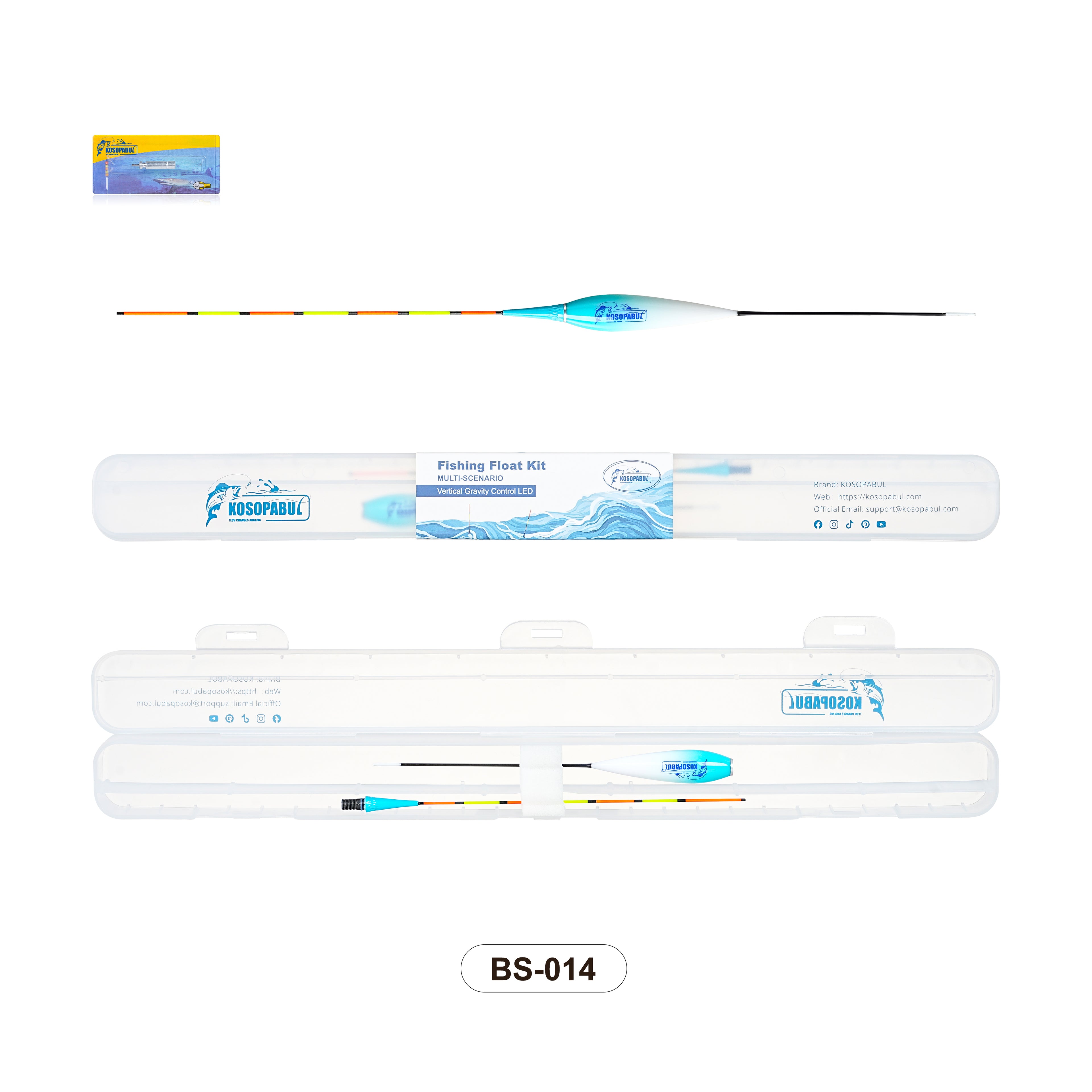 Kosopabul Multi-Scenes Moving Water Vertical Gravity Sensing LED Fishing Float Kit (Beginner Friendly Set)