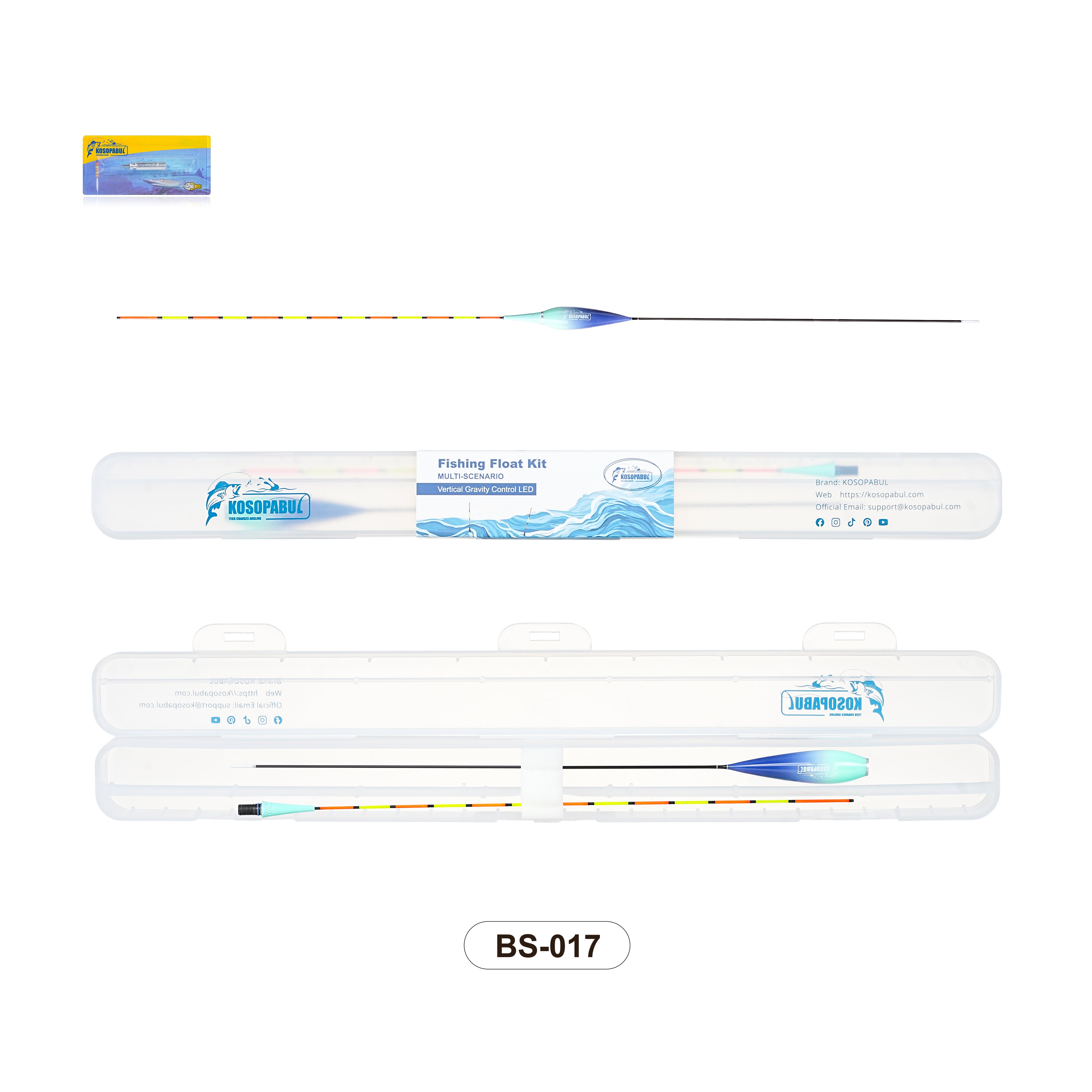 Kosopabul Multi-Scenes Stillwater Vertical Gravity Sensing LED Fishing Float Kit (Beginner Friendly Set)