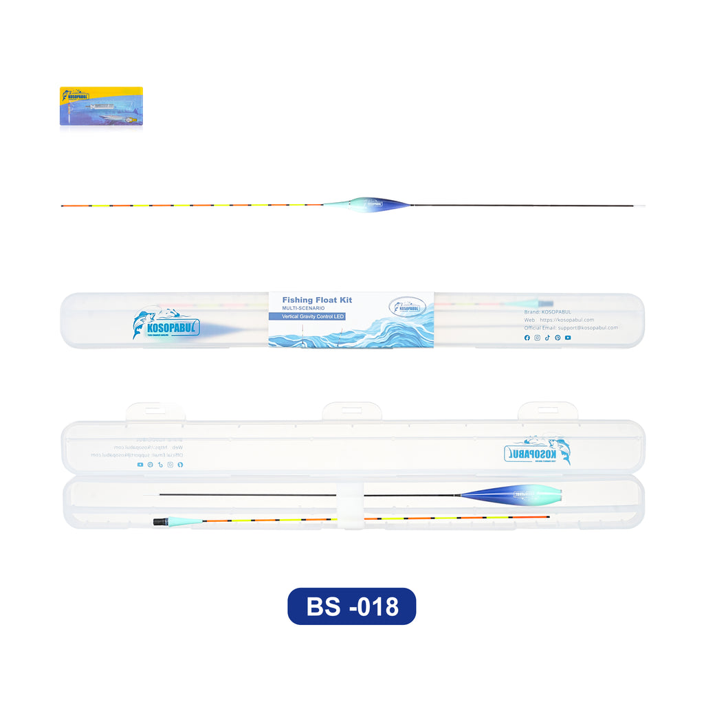 Kosopabul Shallow & Still Water(1-3 meters) Vertical Gravity Sensing LED Fishing Float Kit