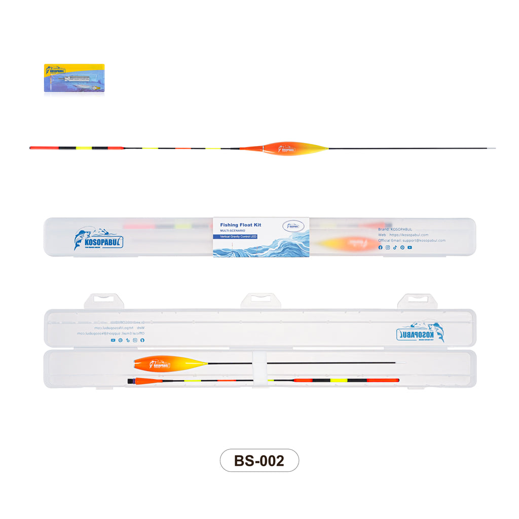 Kosopabul Deep & Moving Water(2-4 meters) Vertical Gravity Sensing LED Fishing Float Kit