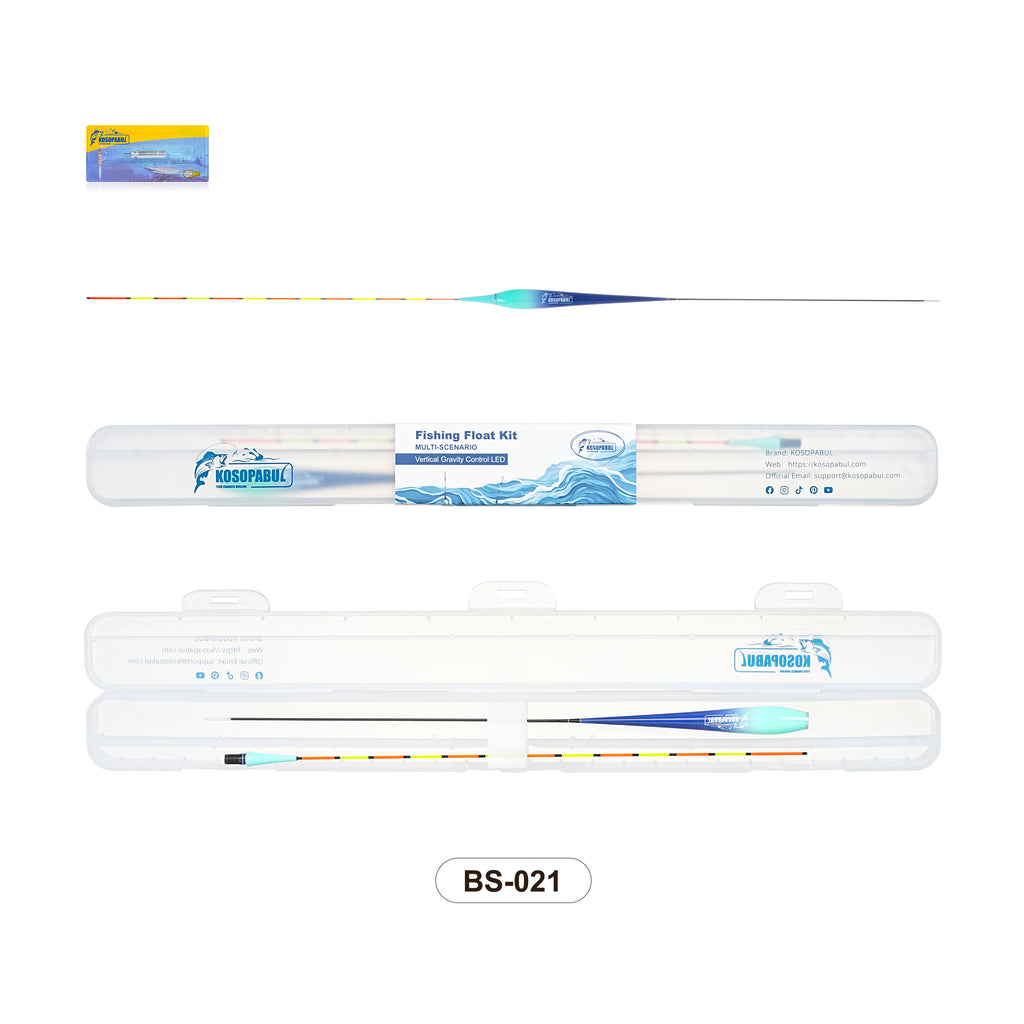 Kosopabul Shallow & Moving Water(1-3 meters) Vertical Gravity Sensing LED Fishing Float Kit