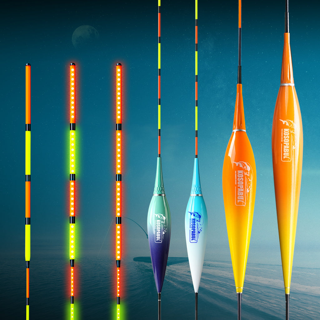 Kosopabul Multi-Scenes Stillwater Vertical Gravity Sensing LED Fishing Float Kit (Beginner Friendly Set)