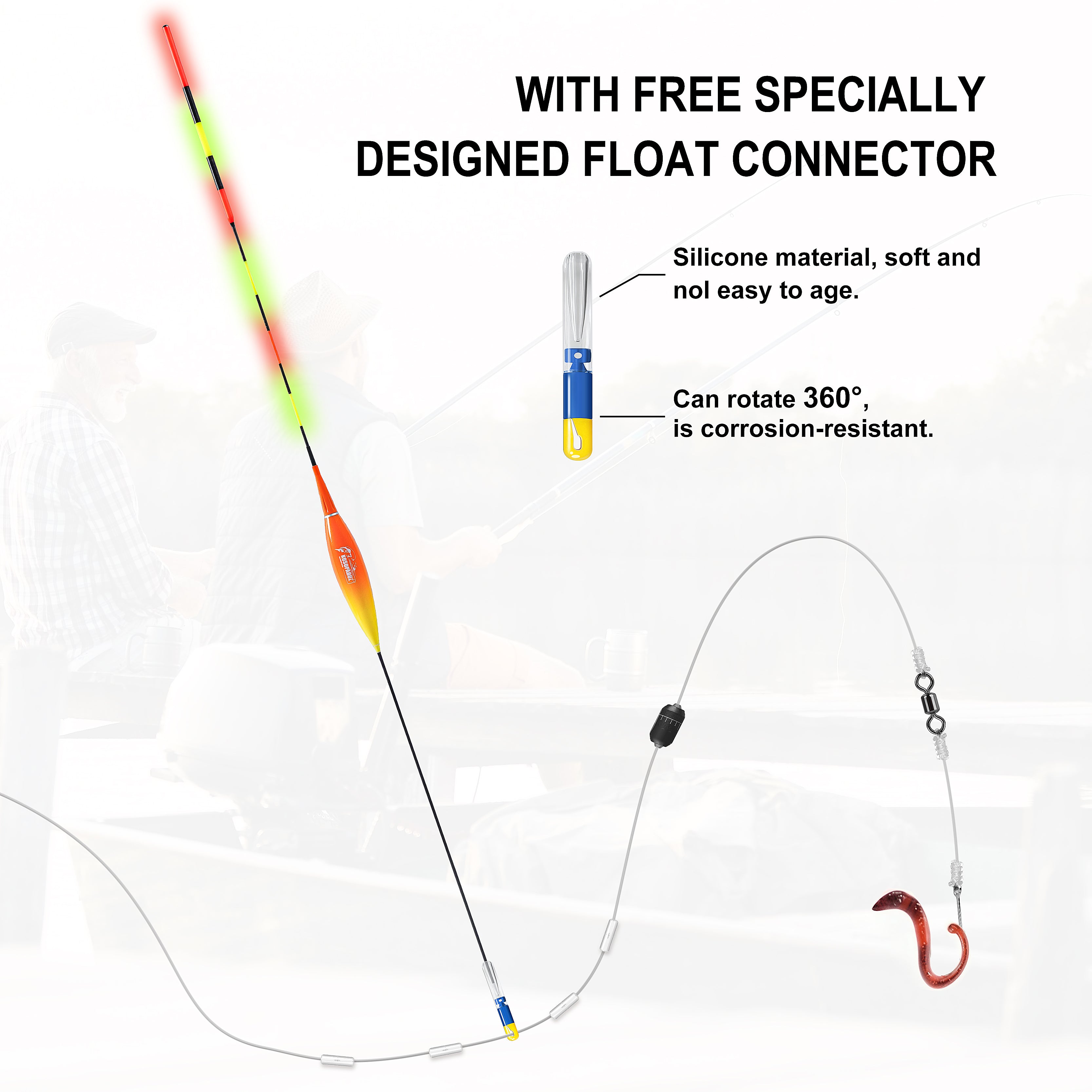 Kosopabul Deep & Moving Water(2-4 meters) Vertical Gravity Sensing LED Fishing Float Kit