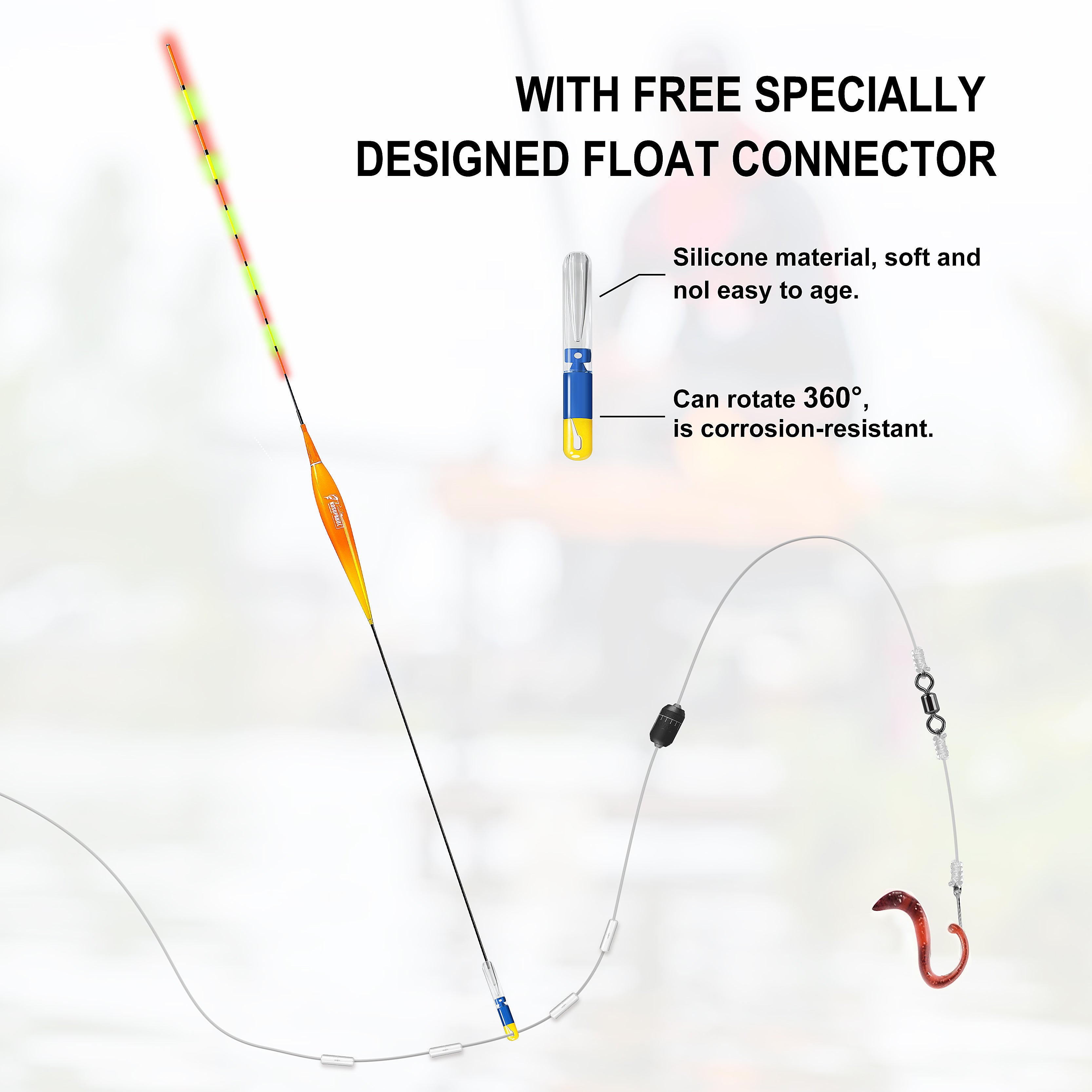 Kosopabul Deep Stillwater(3-6 meters) Vertical Gravity Sensing LED Fishing Float Kit