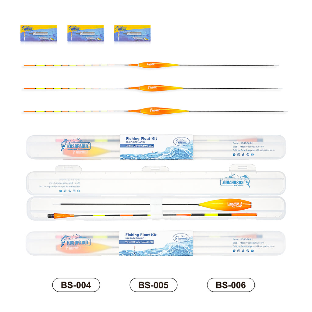 Kosopabul Deep Stillwater(3-6 meters) Vertical Gravity Sensing LED Fishing Float Kit