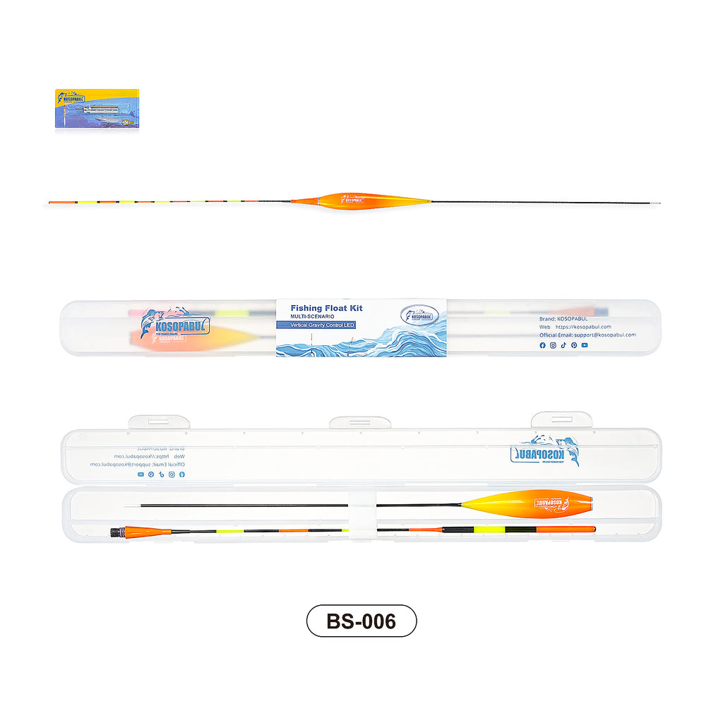 Kosopabul Deep Stillwater(3-6 meters) Vertical Gravity Sensing LED Fishing Float Kit